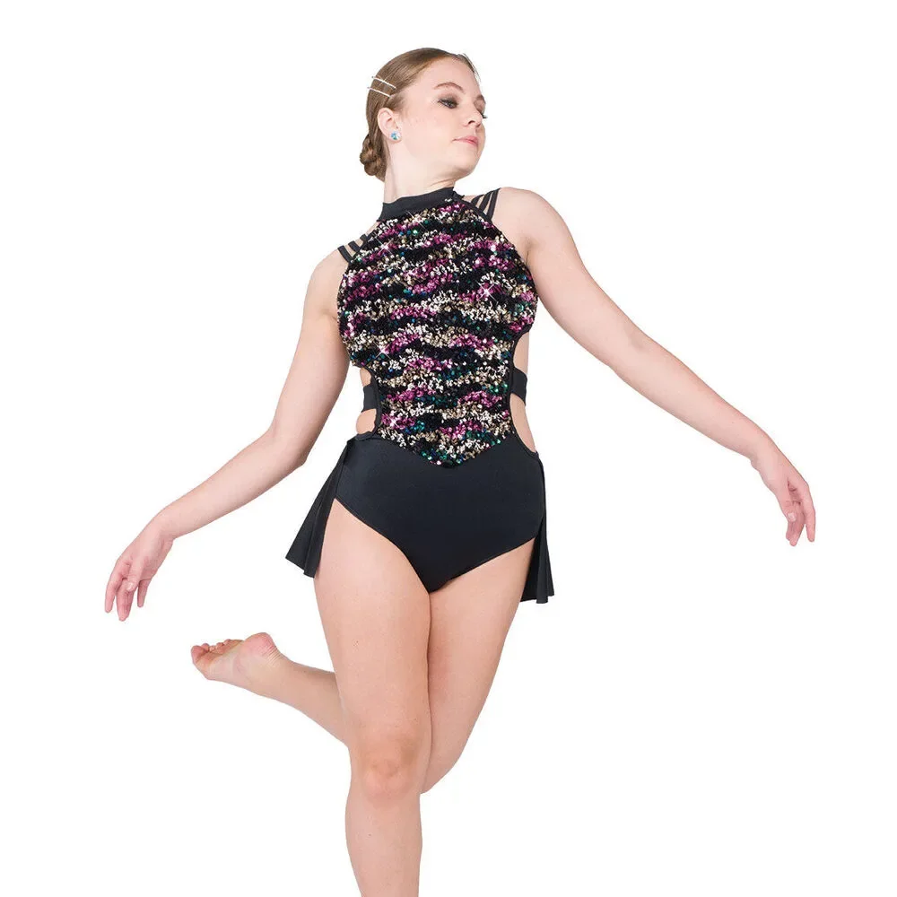 Pre-Owned Dance Costume XL Child Black A Wish Come True 25043 Jazz Contemporary